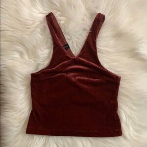 Out From Under Brown Corduroy Sleeveless Crop Top